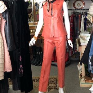 Vintage Leather Metrostyle 2pc Suit size 6